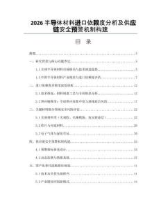 2026半导体材料进口依赖度分析及供应链安全预警机制构建