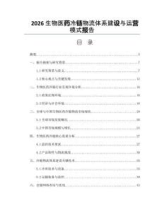 2026生物医药冷链物流体系建设与运营模式报告