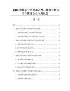 2026智能农业传感器芯片环境适应性设计与精准农业应用报告