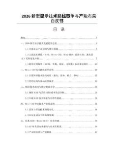 2026新型显示技术路线竞争与产能布局白皮书