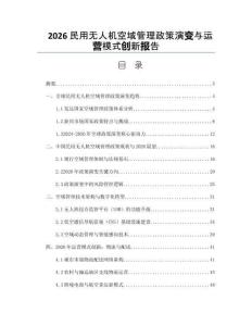 2026民用无人机空域管理政策演变与运营模式创新报告
