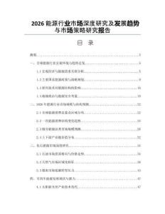 2026能源行业市场深度研究及发展趋势与市场策略研究报告