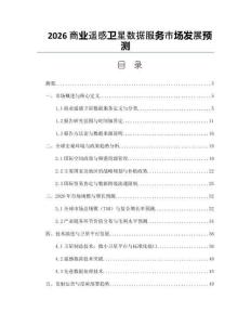 2026商业遥感卫星数据服务市场发展预测