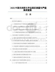 2026中国光刻胶化学品园区建设与产业集群发展