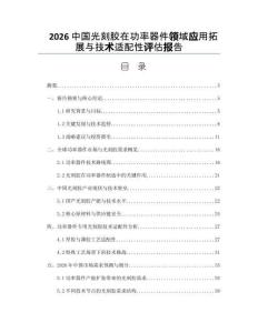 2026中国光刻胶在功率器件领域应用拓展与技术适配性评估报告