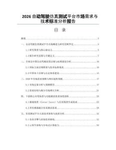2026自动驾驶仿真测试平台市场需求与技术标准分析报告