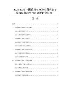 2026-2030中国吸粪车市场应用动态与需求现状趋势预测分析研究报告