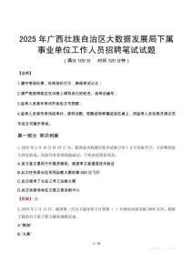 2025年广西壮族自治区大数据发展局下属事业单位真题