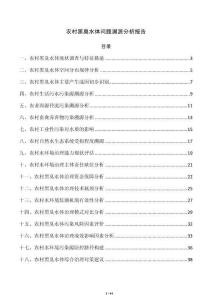 农村黑臭水体问题溯源分析报告