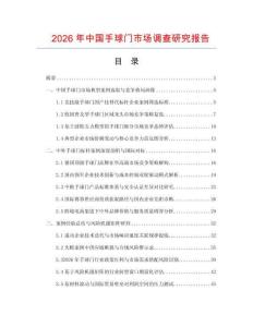 2026年中国手球门市场调查研究报告