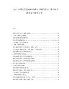 2025中国光伏发电行业成本下降趋势与市场空间及政策红利影响分析.docx