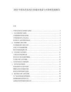 2025中国光伏发电行业成本效益与可持续发展报告.docx
