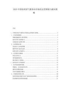 2025中国农村沼气服务站市场化运营困境与破局策略.docx