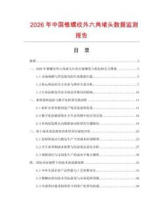 2026年中国锥螺纹外六角堵头数据监测报告.docx