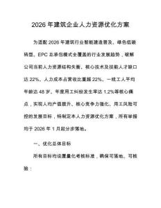 2026年建筑企业人力资源优化方案
