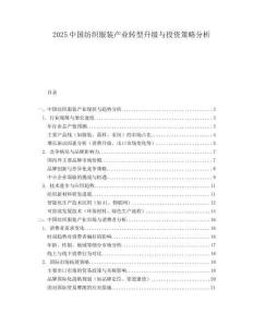 2025中国纺织服装产业转型升级与投资策略分析.docx