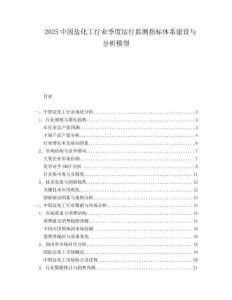 2025中国盐化工行业季度运行监测指标体系建设与分析模型.docx