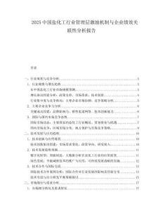 2025中国盐化工行业管理层激励机制与企业绩效关联性分析报告.docx