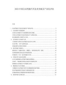 2025中国自动驾驶汽车技术突破及产业化评估.docx