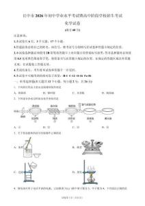 2026年四川省巴中市中考化学试卷试题真题（含答案详解）