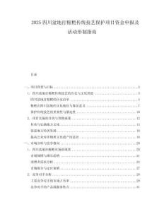 2025四川盆地打糍粑传统技艺保护项目资金申报及活动形制指南.docx