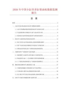 2026年中国小缸径多缸柴油机数据监测报告.docx