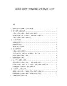 2025商业遥感卫星数据服务定价模式分析报告.docx