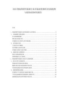 2025奥地利滑雪旅游行业市场深度调研及发展趋势与投资前景研究报告.docx