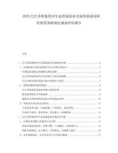 2025巴巴多斯废纸再生造纸制造业市场发展前景研究投资策略制定规划评估报告.docx