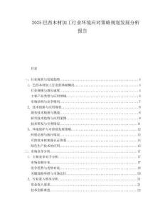 2025巴西木材加工行业环境应对策略规划发展分析报告.docx