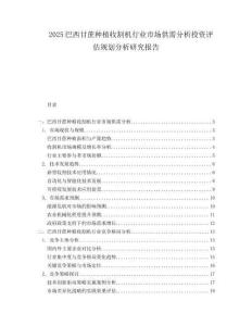2025巴西甘蔗种植收割机行业市场供需分析投资评估规划分析研究报告.docx