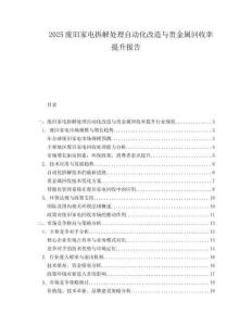 2025废旧家电拆解处理自动化改造与贵金属回收率提升报告.docx