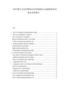 2025数字人民币跨境支付系统建设与金融机构布局机会分析报告.docx