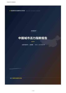 2025年中国城市活力指数报告：综合活力排名、季节性校正与功能偏差校正