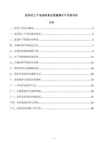 医药化工产业园配套压覆重要矿产资源评估