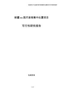 新疆xx医疗废物集中处置项目可行性研究报告（范文模板）
