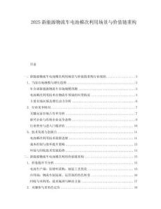 2025新能源物流车电池梯次利用场景与价值链重构.docx