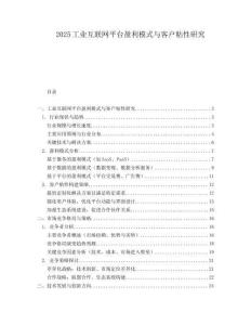 2025工业互联网平台盈利模式与客户粘性研究.docx