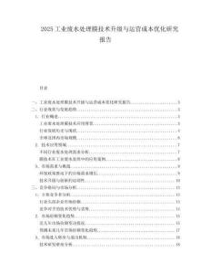 2025工业废水处理膜技术升级与运营成本优化研究报告.docx