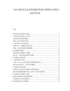 2025柔性显示技术弯道超车机遇与消费电子创新方向研究咨询.docx