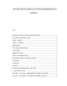 2025碳纤维复合材料在汽车轻量化领域渗透率提升分析报告.docx