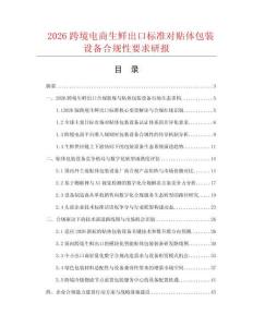 2026跨境电商生鲜出口标准对贴体包装设备合规性要求研报.docx