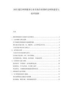 2025通信网络服务行业市场全面调研及网络建设与技术创新.docx