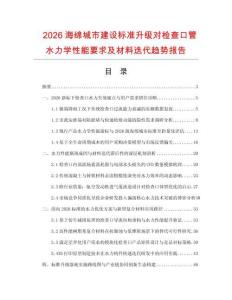 2026海绵城市建设标准升级对检查口管水力学性能要求及材料迭代趋势报告.docx