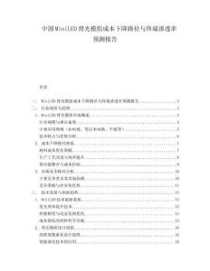 中国MiniLED背光模组成本下降路径与终端渗透率预测报告.docx