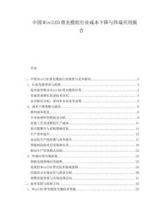中国MiniLED背光模组行业成本下降与终端应用报告.docx