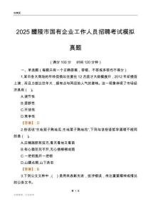 2025醴陵市国企招聘考试模拟真题