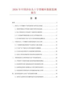 2026年中国沙拉头十字型螺丝数据监测报告.docx