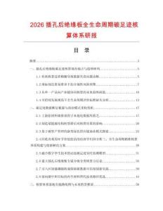 2026插孔后绝缘板全生命周期碳足迹核算体系研报.docx