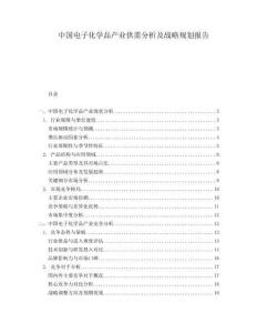 中国电子化学品产业供需分析及战略规划报告.docx